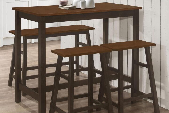 A charming addition to a kitchen breakfast nook or compact dining area