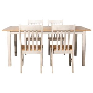 Create your perfect casual dining space with this charming farmhouse style dining set