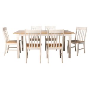 Create your perfect casual dining space with this charming farmhouse style dining set