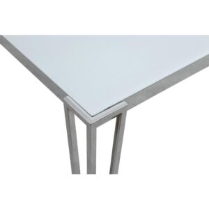 this rectangle dining table offers seating for up to six guests. Designed with clean lines and a minimal silhouette