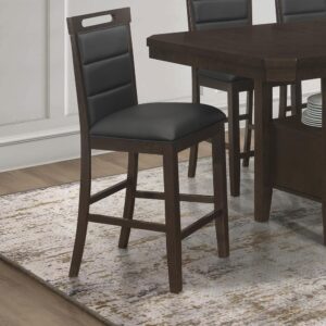 Pull up these two contemporary counter height chairs to a table for a sophisticated