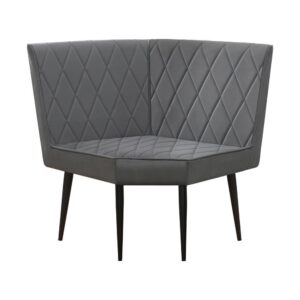 Join two benches together for spacious seating with this contemporary corner bench. Wrapped in a diamond quilted grey fabric