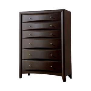 it shines with a subtle gleam of classic elegance. Solid wood construction provides sturdy durability. Its drawers offer spacious storage and a soft
