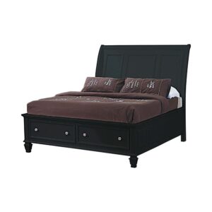 Take advantage of the rising popularity of storage beds with this queen storage bed offering from the Sandy Beach collection. Stylishly designed with a flared headboard complete with clean