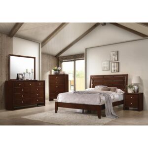 The Serenity collection presents this full bed that's perfect for teenage or guest bedroom. Bed is highlighted by a light