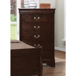 Add depth to a traditional decor scheme with this five-drawer chest. Simple and elongated