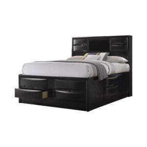 Add depth to a bedroom with this queen storage bed