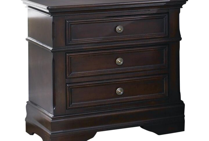 Keep bedtime necessities in easy reach with this classic three-drawer nightstand. In a deep cappuccino finish
