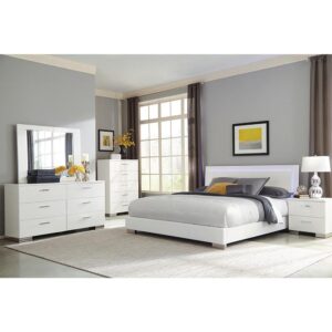 Complete a teenager's bedroom with this contemporary six-piece bedroom set