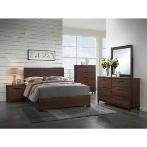 stylish look with this gorgeous bed. A cool mixed media look blends wood and metal