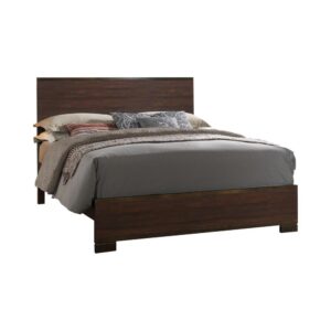 stylish look with this gorgeous bed. A cool mixed media look blends wood and metal
