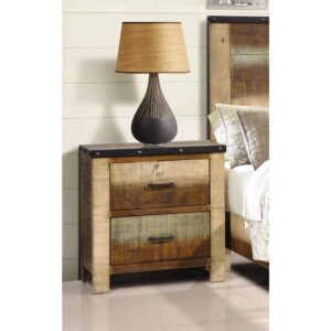 this nightstand is perfect for contemporary and rustic motifs. Add instant depth with the multi-dimensional hues from the silhouette. Straight legs and smooth edges draw the eye in to the visual texture.