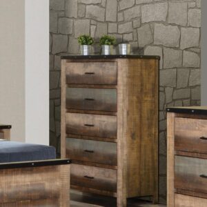 you'll love the design of this chest. With muted earth tones and a simple silhouette