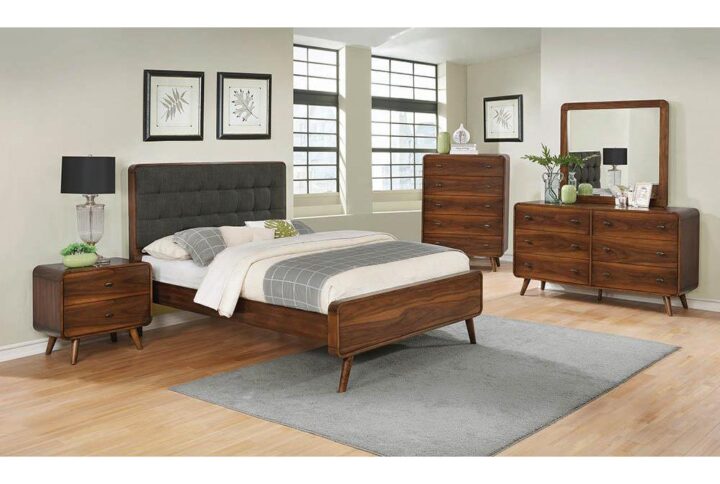 The Robyn collection is highlighted by this countryside-inspired bed. It features clean