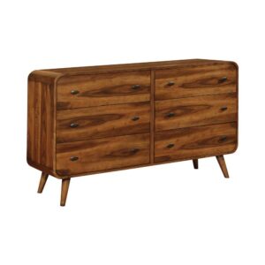 sophisticated dresser. Rounded edges lend an intriguing touch of style and softness to its simple silhouette. A smooth