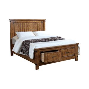 clean lines that give it a classic yet elegant appearance. The impressive headboard and low-profile footboard both are crafted with vertical paneling for a handsome appeal. The footboard features ample