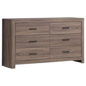 this wooden dresser freshens up a bedroom with cool