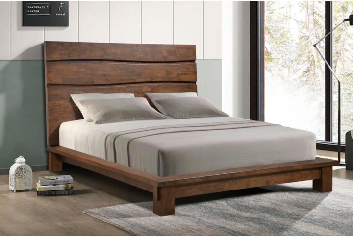 Create your Zen-inspired bedroom oasis with the wave pattern headboard of this restful