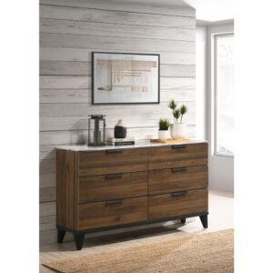 Create extra storage space with this contemporary six-drawer dresser