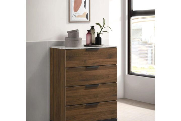 Transform small bedrooms into a clutter-free retreat with this contemporary four-drawer chest