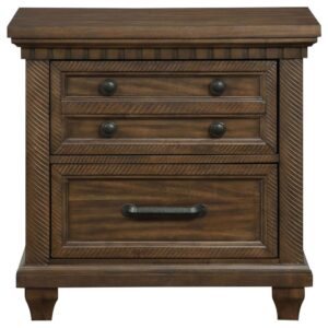 this wood nightstand offers a versatile and updated look to all bedroom ensembles. Rich in finish with an Acacia wood stain