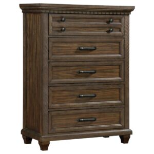 contribute to a well-appointed bedroom. This tall chest is crafted of acacia wood