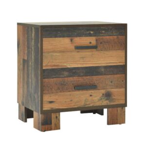 as drawer space is plentiful in creating room for essentials. This inspiring nightstand transforms a conventional space into a woodsy cabin setting.