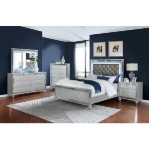 This contemporary 4-piece bedroom set featuring a bed