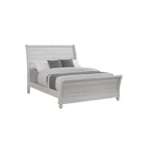 sleigh style bed delivers gorgeous style with the quality you expect from a Coaster exclusive design. The sleigh style headboard and footboard are gently curved for a soft silhouette. Soft shades of vintage linen give it a classic