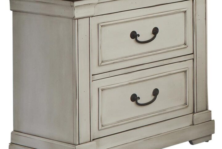 Say yes to country charm by choosing this two-drawer nightstand in your sleeping space. A top felt-lined drawer offers a safe place for delicate items at your side