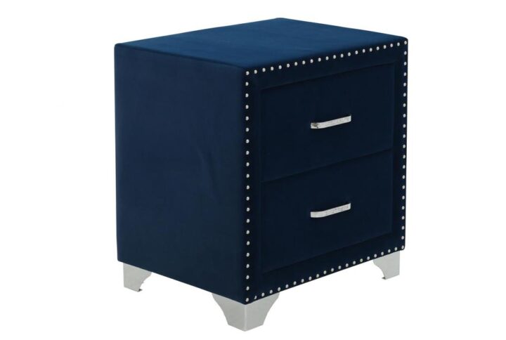 You've never seen furniture so elegant until this nightstand entered the picture. Entirely upholstered in velvet