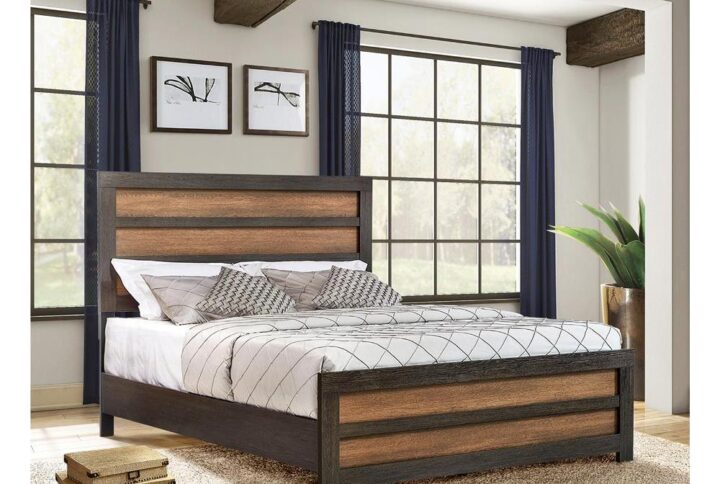 Update a bedroom with clean lines and rustic vibes. This wooden bed creates a striking focal point to enliven your personal space. The straight