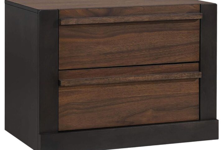Clean lines and a simplicity in design reflect in this wood nightstand