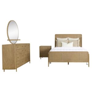 Create an elegant retreat with this mid-century modern bedroom set