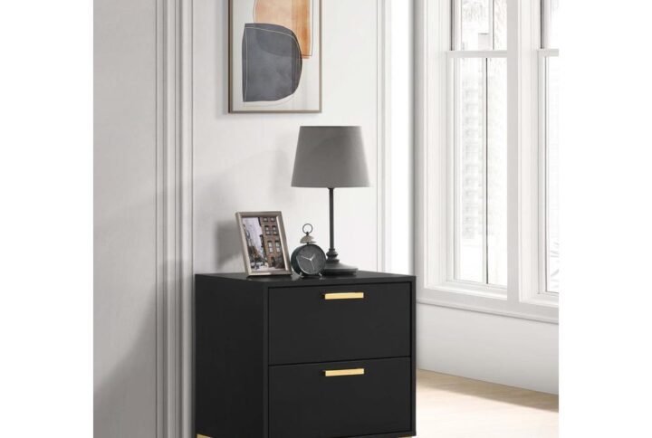 Flank your bedside with this modern glam nightstand. A smooth