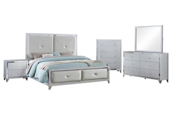 The LaRue bedroom collection is a luxurious addition to your primary suite. With glimmering accents