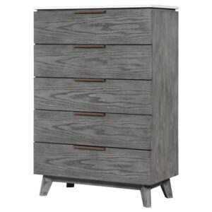 organic complement to this modern five-drawer chest. Perfect for a stylish bedroom