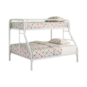 Delight your little one with the ultimate slumber party upgrade. This metal bunk bed is the perfect blend of fun and practicality. A full-sized bed on the bottom allows for plenty of room to sprawl out comfortably. A twin bed up top adds a touch of excitement. A 20/20 piece slat kit adds sturdy stability
