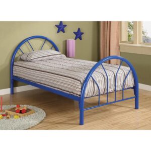 Sleek lines and a classic design blend together to form the perfect twin bed for your little one. Crafted from two-inch metal tubing