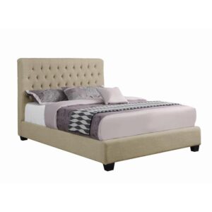 appealing quality. The bed sit on short espresso legs that are a handsome complement to the bed design. This bed brings an understated timeless design to the bedroom.