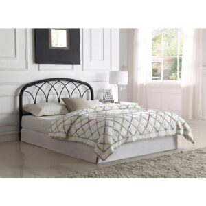 This eye-catching headboard completes a bedroom's decor in style. Its graceful