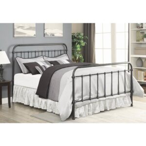 Elevate the style of a master suite with a touch of refined taste. This California king bed frame boasts a sleek