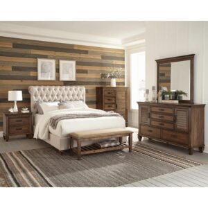 this four-piece bedroom set is simply exquisite. It features a bed