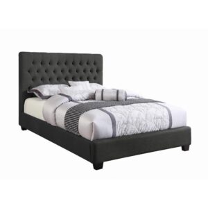appealing quality. The bed sit on short espresso legs that are a handsome complement to the bed design. This bed brings an understated timeless design to the bedroom.