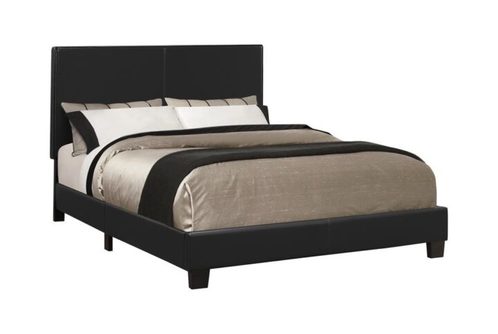 From the Muave upholstered bed collection comes this impressive bed. It has clean