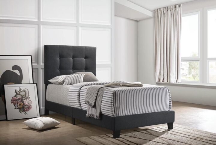 Here's an obvious choice for sprucing up any bedroom or guest room when you want an appealing bed that's at home with any decor. The contours are defined yet soft. The tufted pattern of the headboard adds understated visual interest