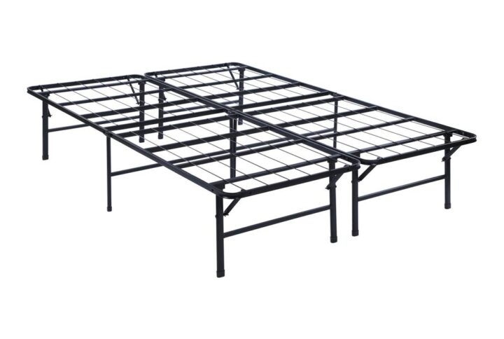 This simple transitional platform bed frame is both supportive and minimal. Easily storable and capable of folding