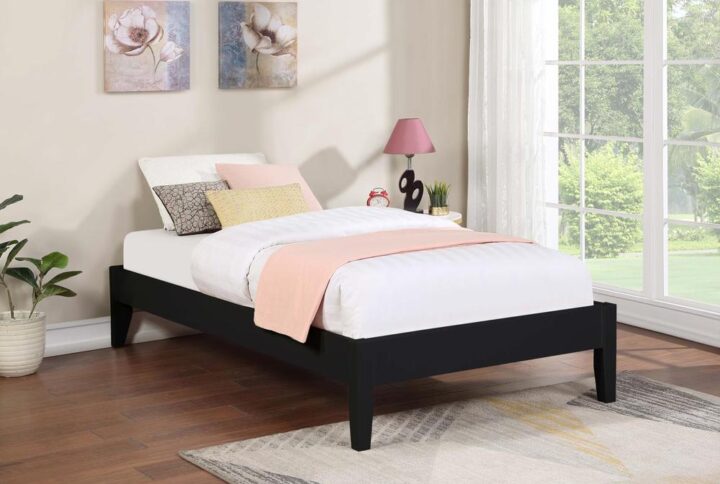 Clean lines in a simple transitional style with this platform bed. A perfect addition to existing modern bedrooms