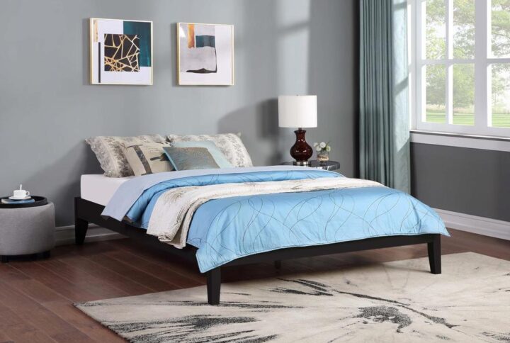 Clean lines in a simple transitional style with this platform bed. A perfect addition to existing modern bedrooms