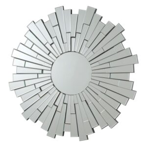 Is it a flower or is it the sun? This decorative mirror lets you decide. It's a frameless mirror creatively designed with many small mirrors put together. The result is a design that resembles a favorite flower or spectacular sunshine. Add this to a walk-in closet or put brighten up an entertainment room.